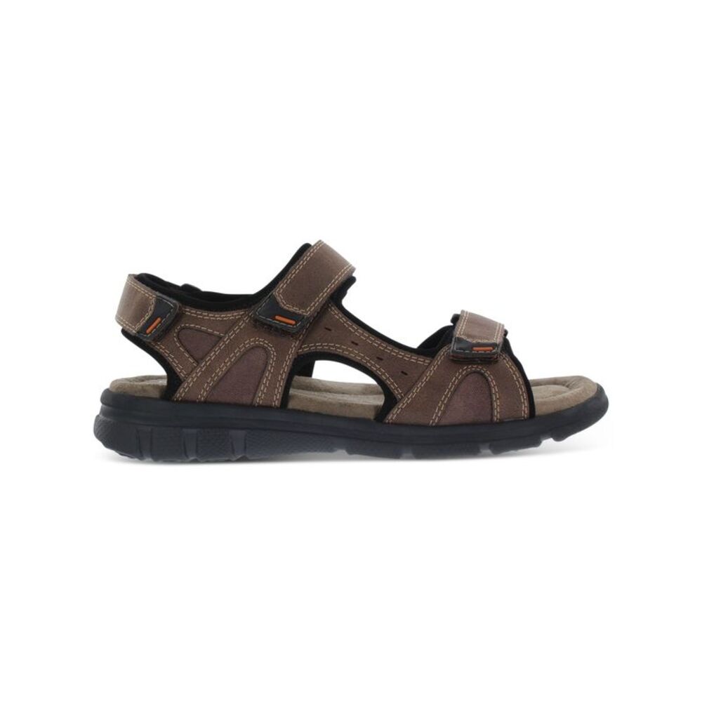 WEATHERPROOF VINTAGE Mens Brown Mixed Media Cole Toe Wedge Sandals Shoes 13 M - Picture 3 of 4